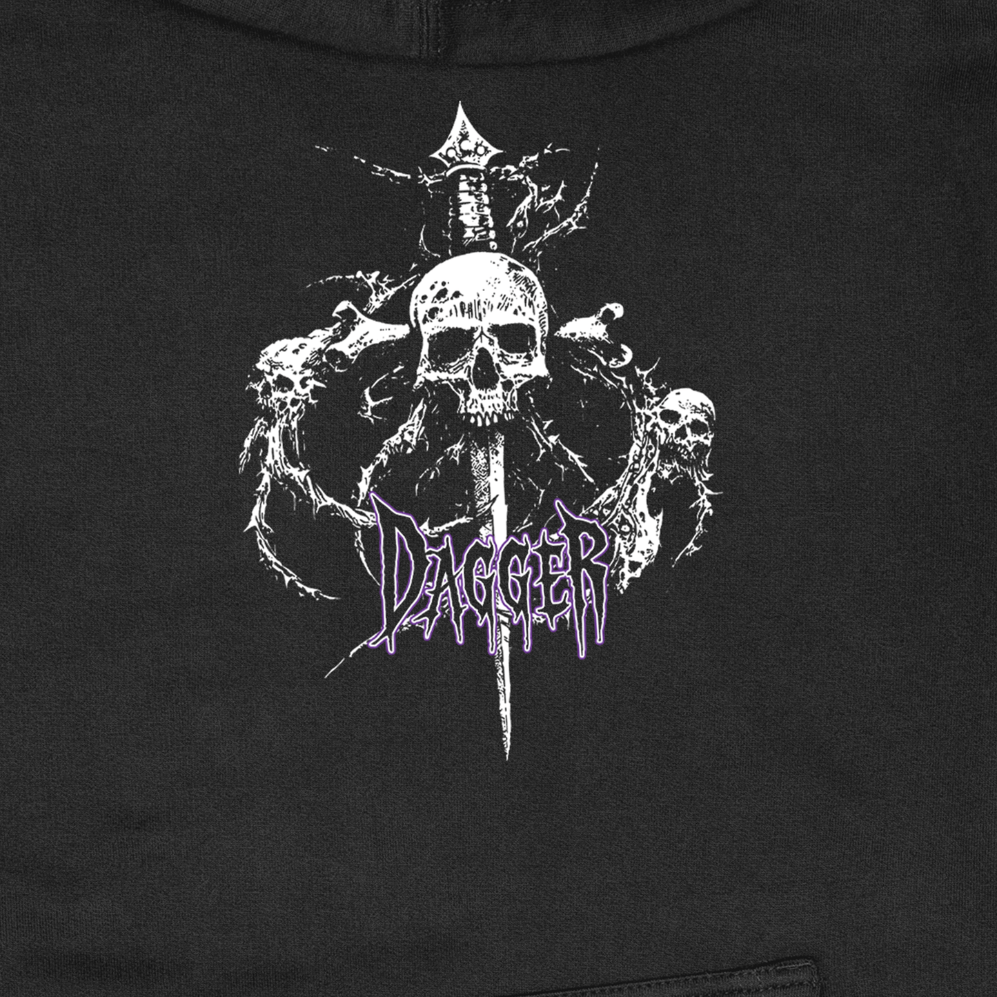 SKULL AND SWORD HOODIE - BLACK