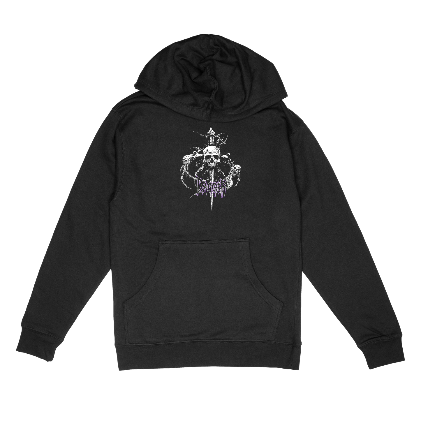 SKULL AND SWORD HOODIE - BLACK