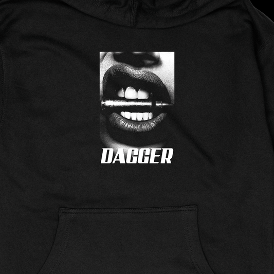 DAGGER LIPS HOODIE BLACK