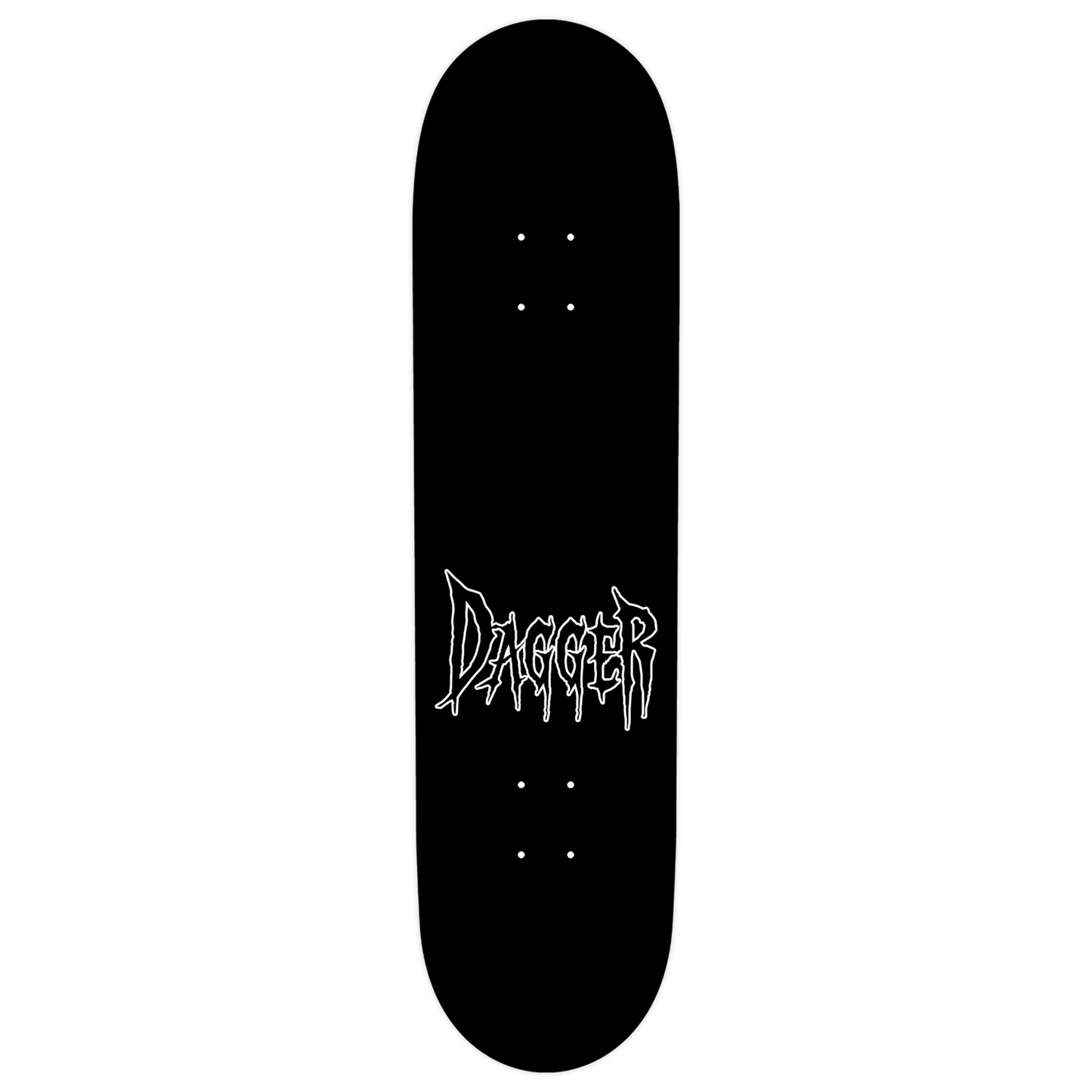 Top of skateboard deck with Dagger Skateboards logo only