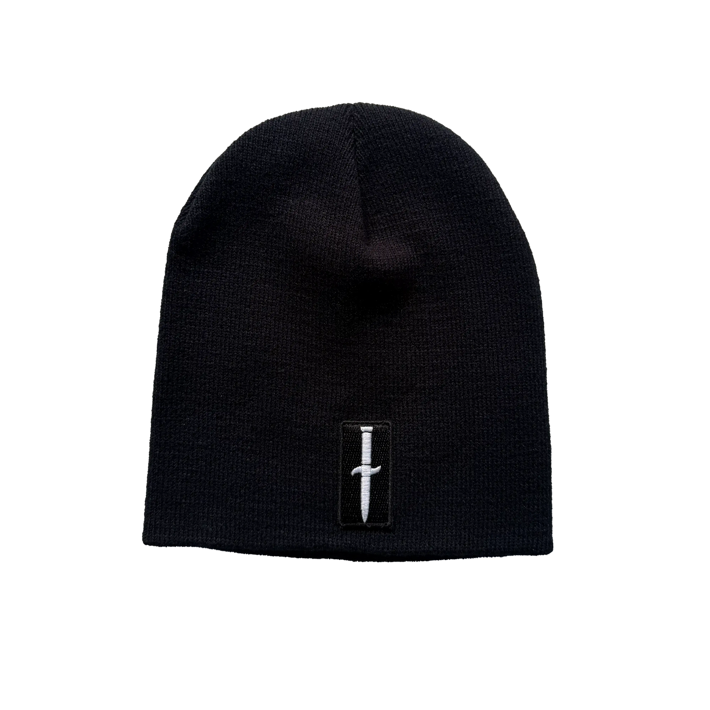 Dagger Patch Beanie - black - no-cuff knit beanie with Dagger patch