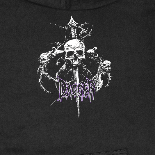 SKULL AND SWORD HOODIE - BLACK