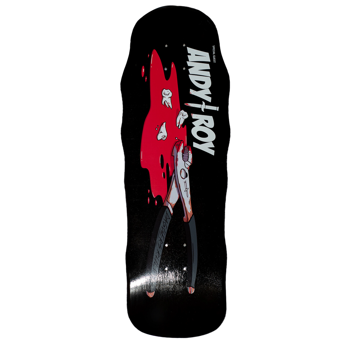Andy Roy Guest Model 9.75 inch shaped skateboard deck with black graphic