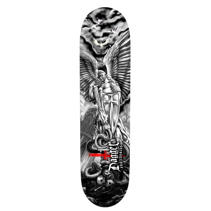 Dagger Skateboards Arch Angel deck — bottom graphic view (underside)