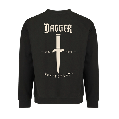 Dagger Established Crewneck back print with dagger icon and EST. 1986 — Dagger Skateboards