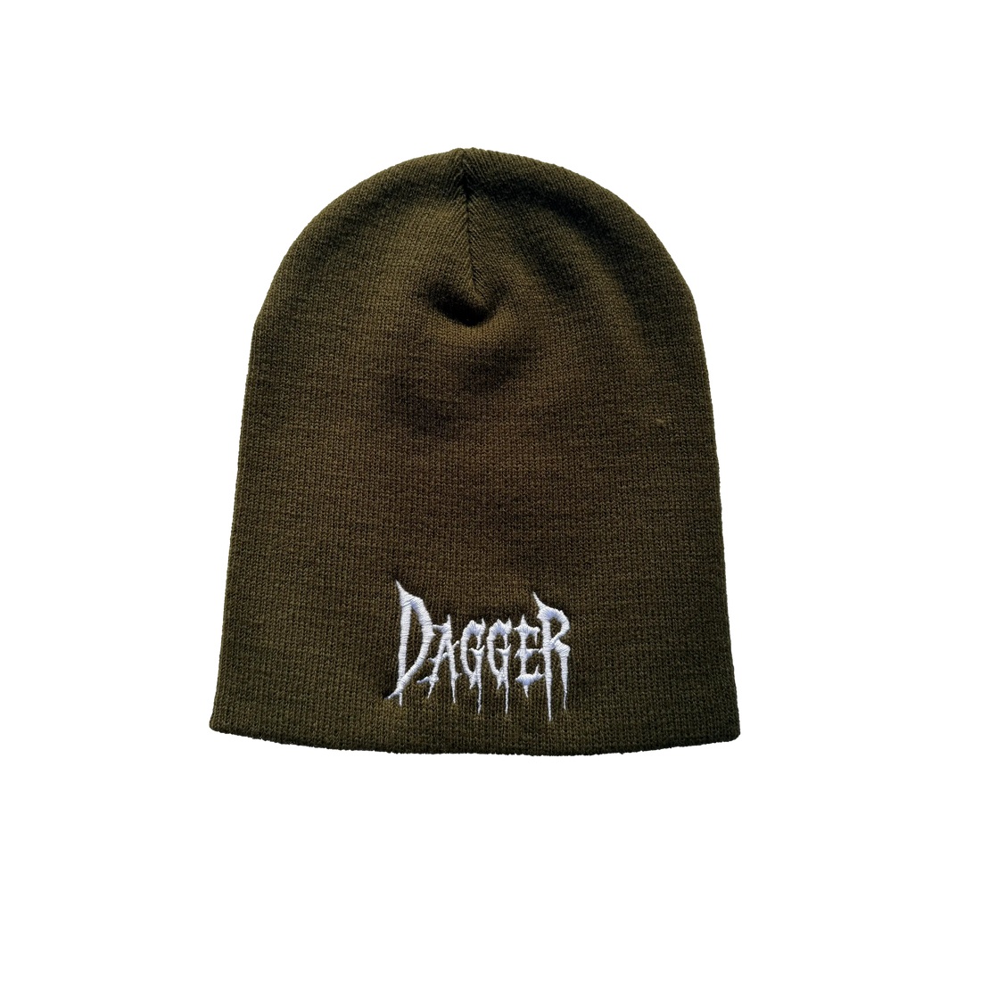 Dagger Horror 3D Beanie - olive - no-cuff knit beanie with raised 3D Dagger horror logo