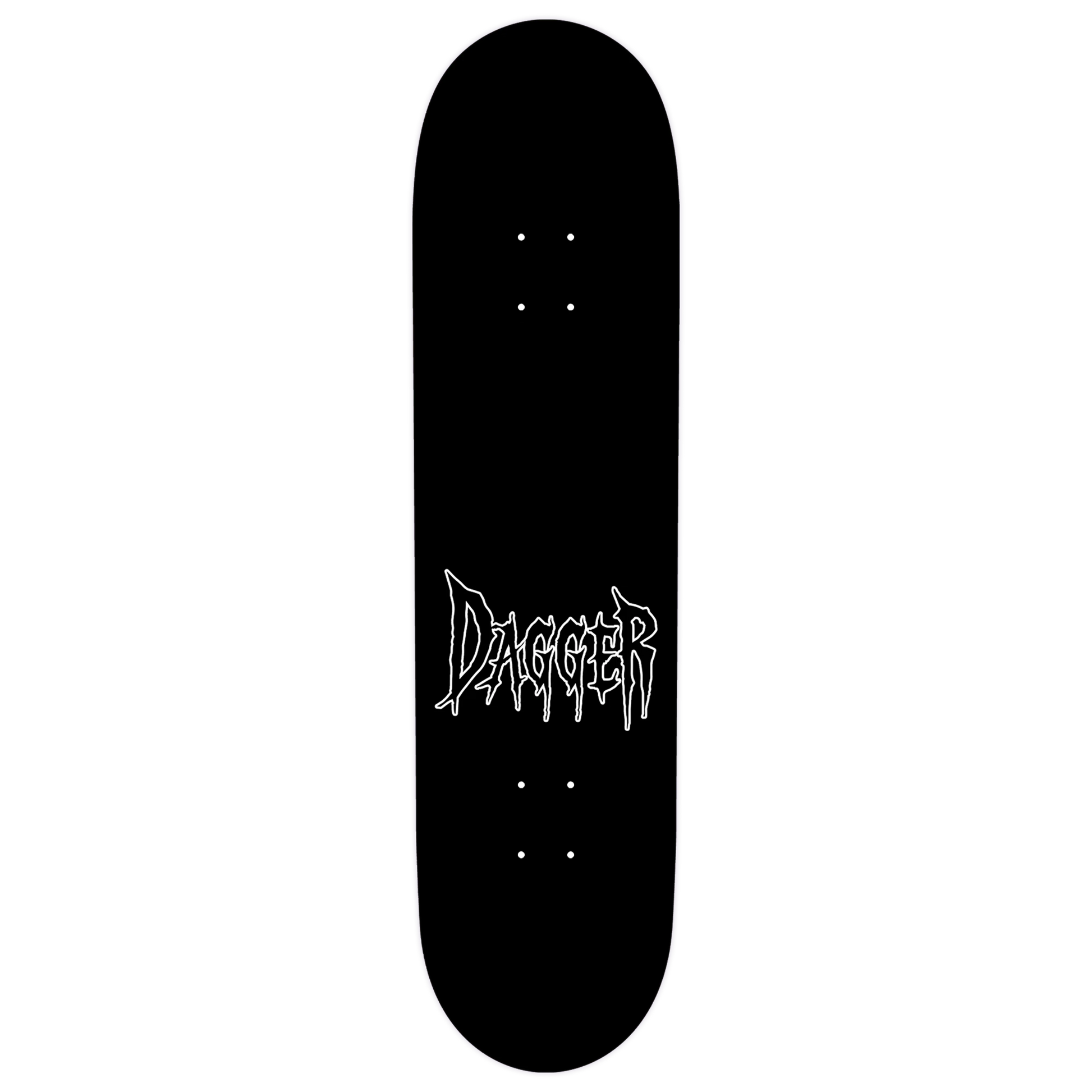 Top of skateboard deck with Dagger Skateboards logo only