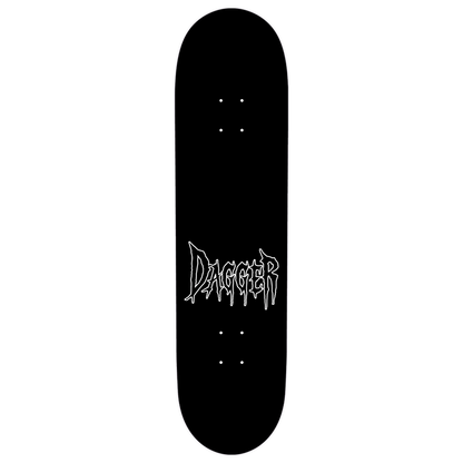 Top of skateboard deck with Dagger Skateboards logo only