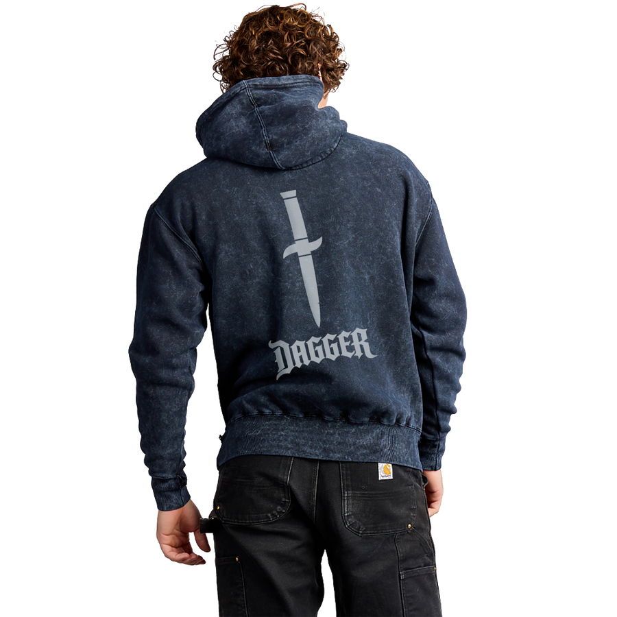 Dagger Midnight Blade mineral wash hoodie