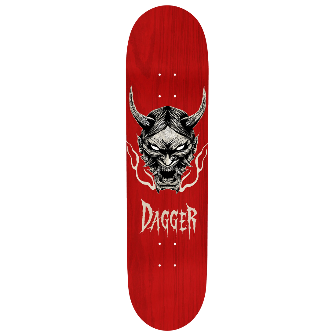 Oni Dagger Deck with horned oni graphic by Dagger Skateboards