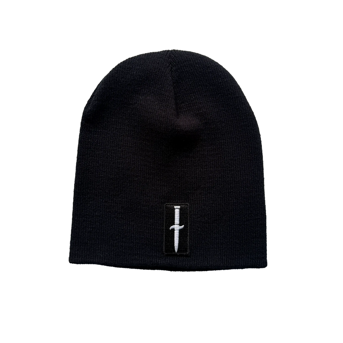 Dagger Patch Beanie - black - no-cuff knit beanie with Dagger patch