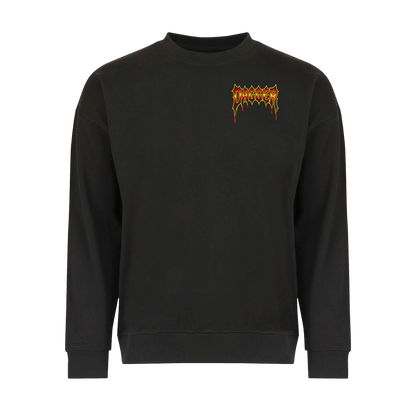 Dagger Panther Rose crewneck sweatshirt front with small red and yellow Dagger Skateboards chest logo