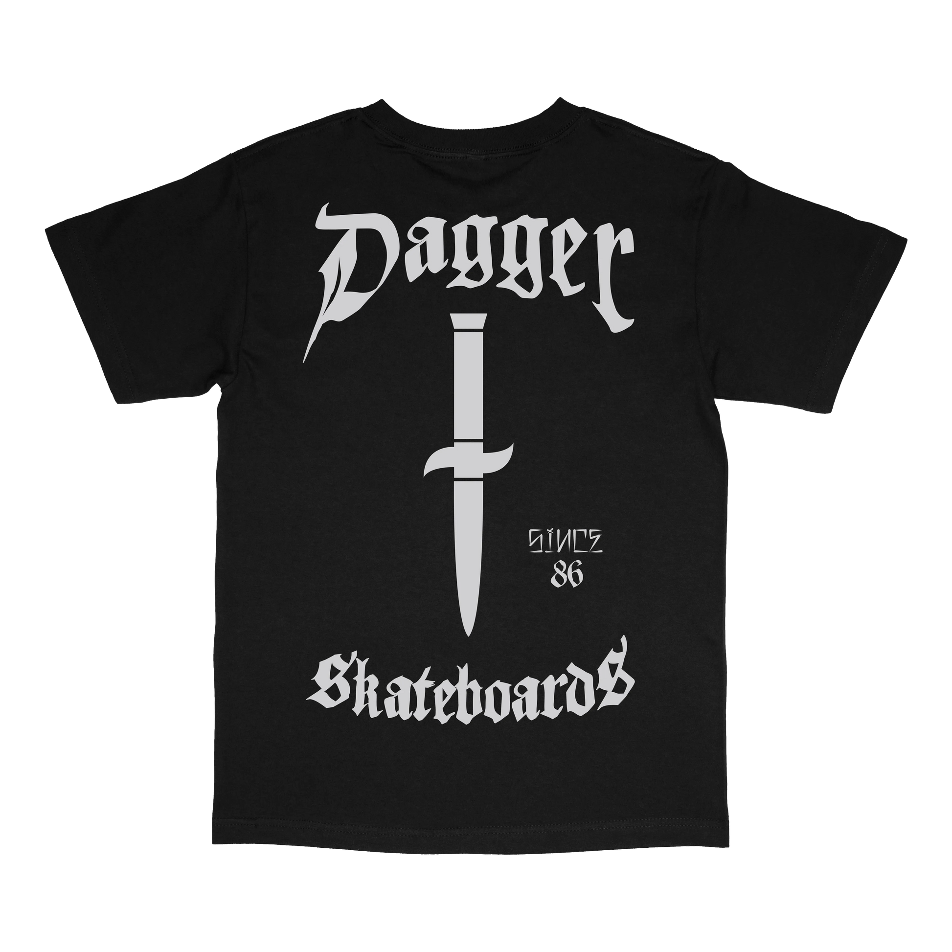 Since 86 T-Shirt back view with graphic artwork by Dagger Skateboards