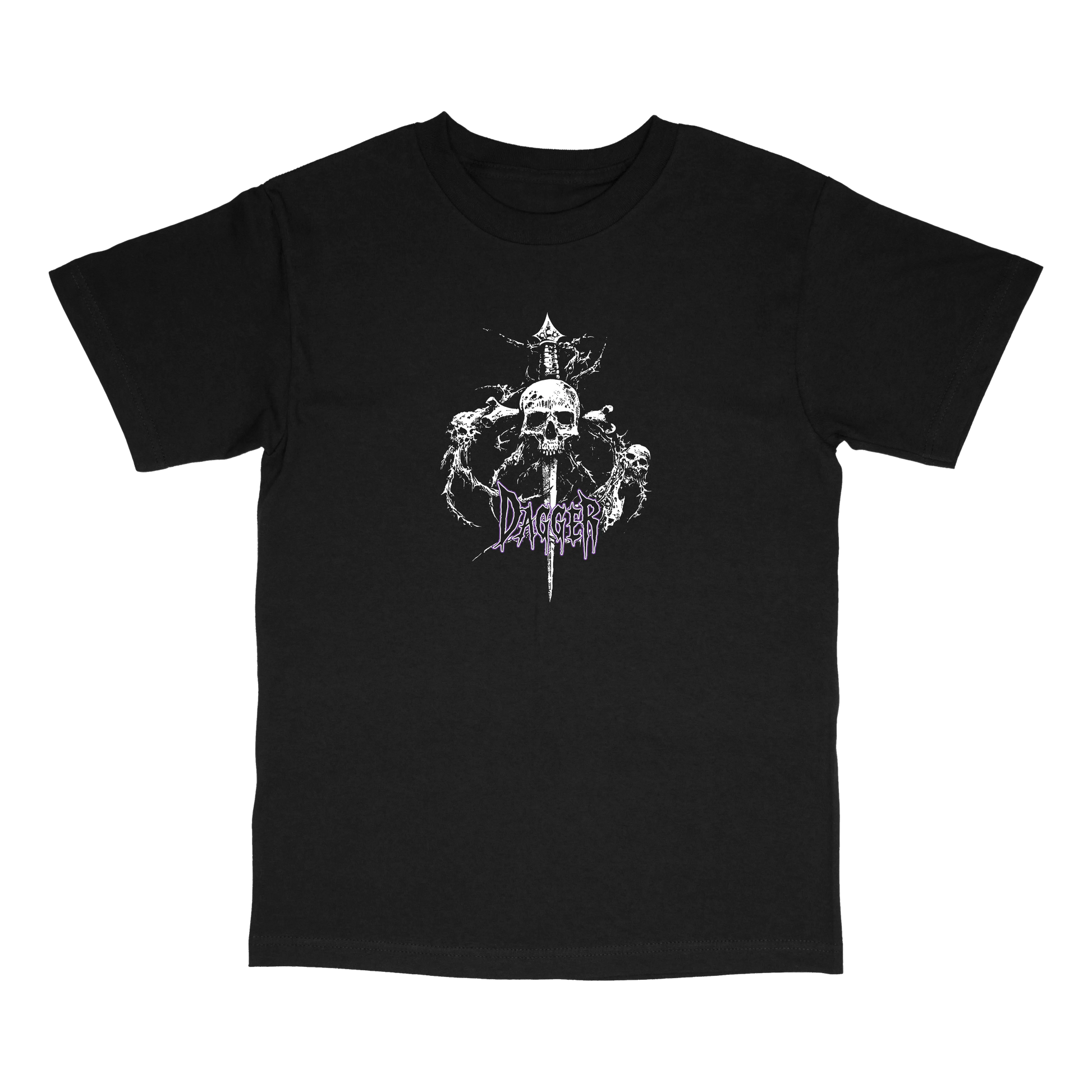 Dagger Skateboards Skull N Sword T-Shirt front graphic