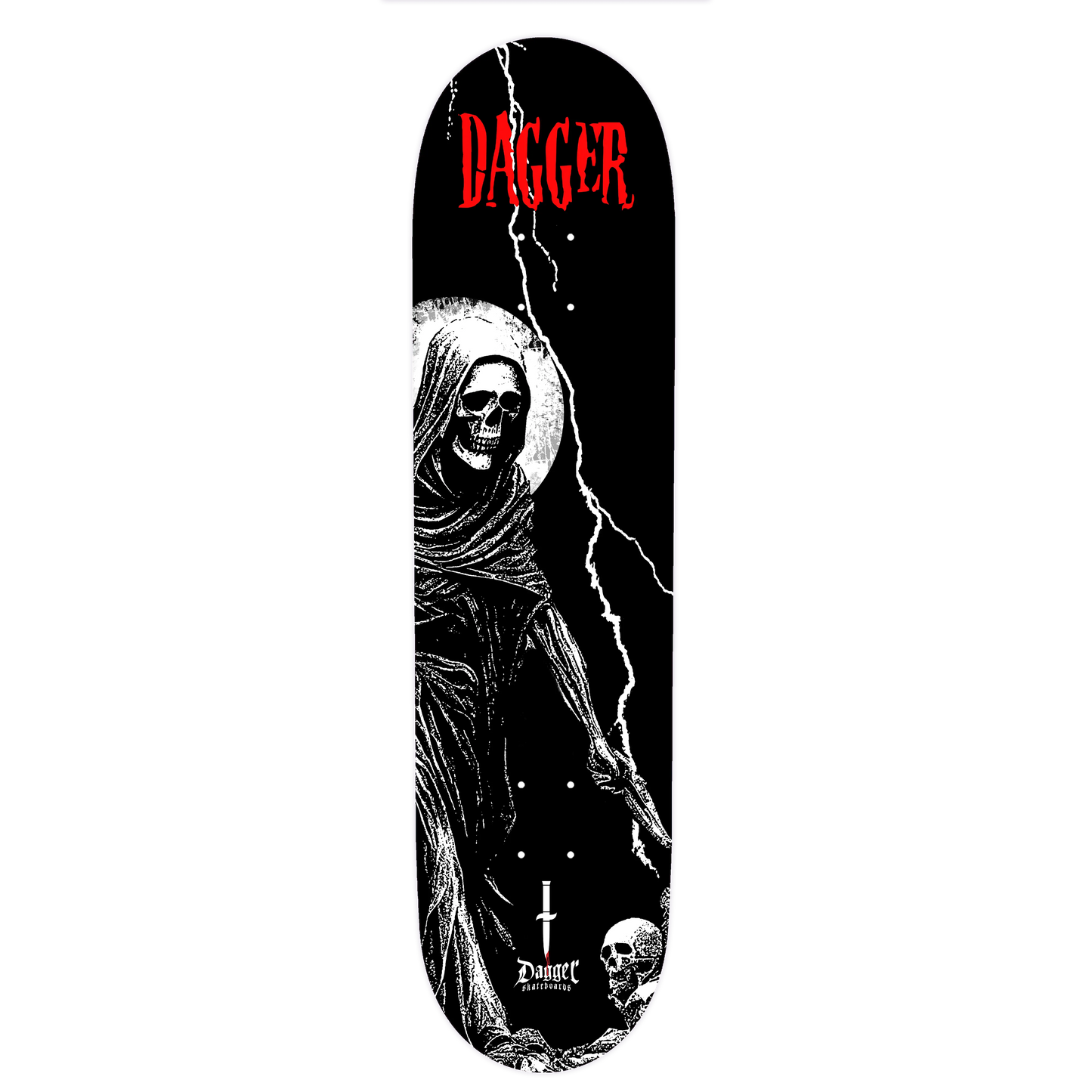 Dagger Skateboards deck featuring Death graphic artwork