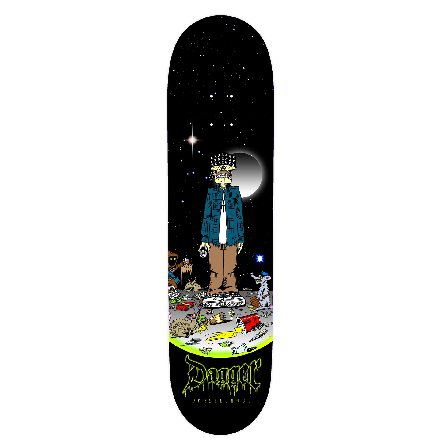 Dagger Skateboards Lil Pre Roll Deck — bottom graphic