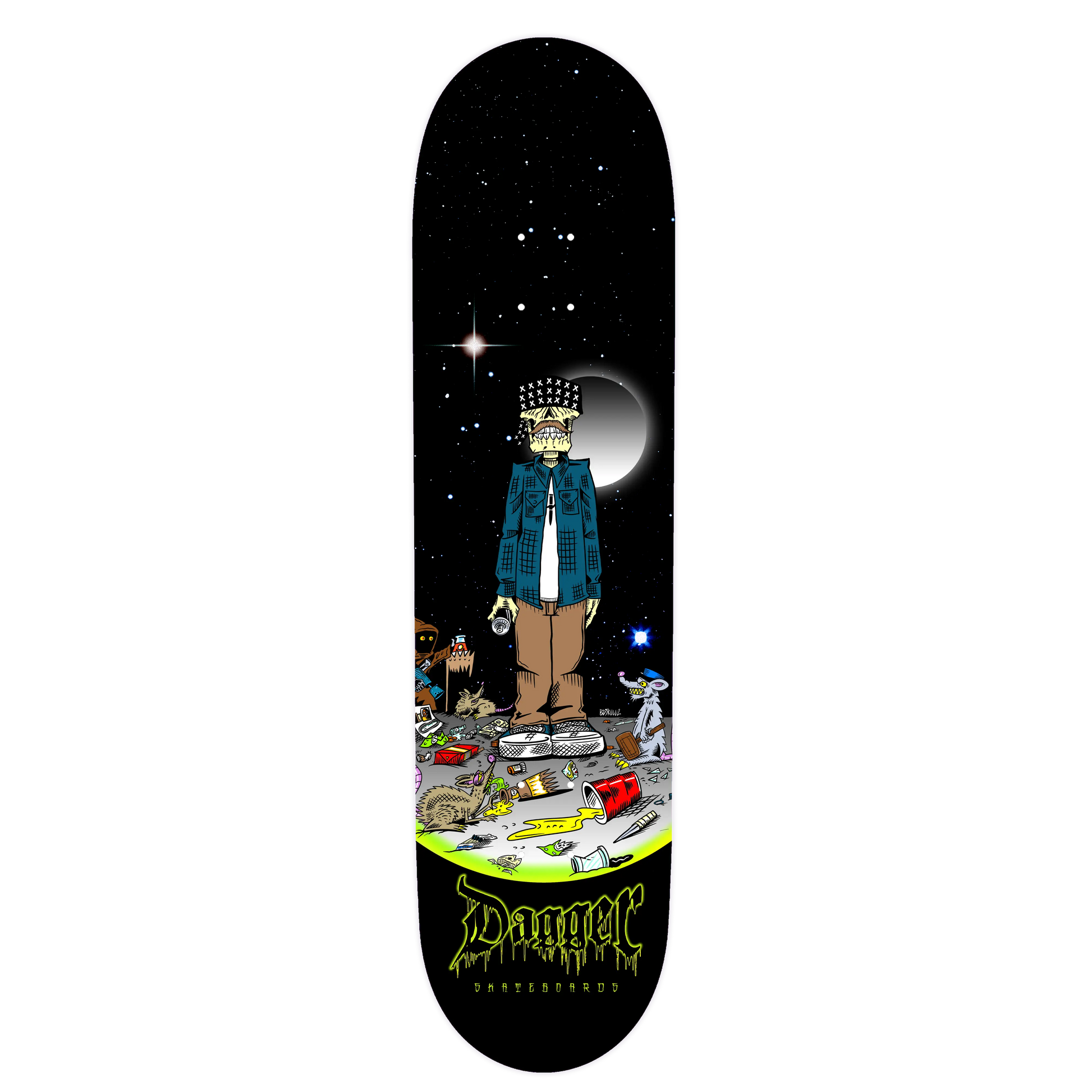 Dagger Skateboards Lil Pre Roll Deck — bottom graphic