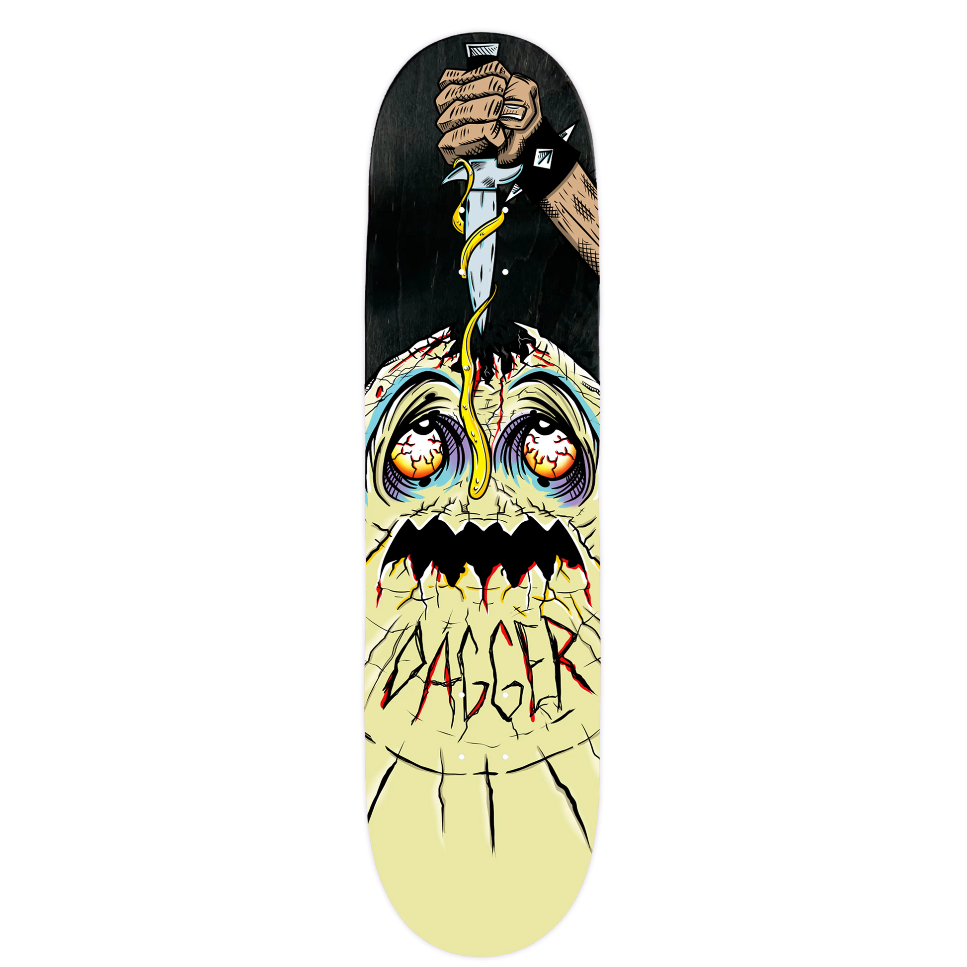 Dagger Skateboards deck featuring Shanked graphic artwork