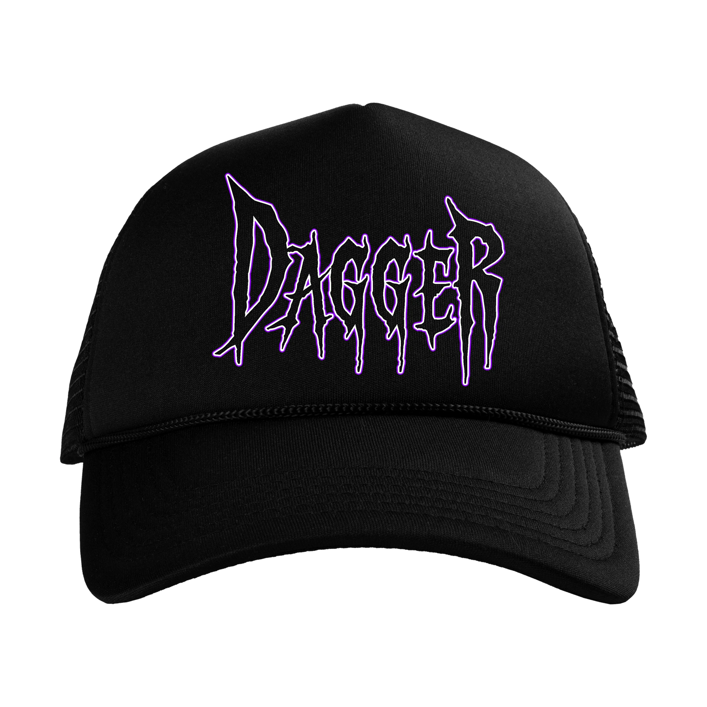 Vampire Dagger Trucker Hat (Purple) – front view